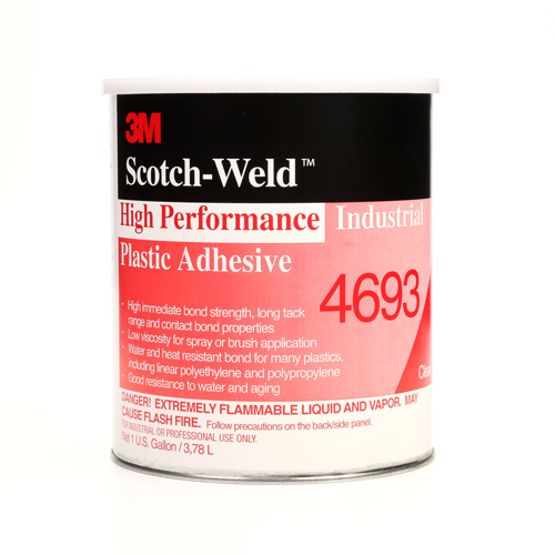 High-Performance Industrial Plastic Adhesive, 1 gal., Gallon, Yellow Action Paper