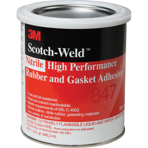 Adh&eacute;sif haute performance pour caoutchouc et joints Scotch-Weld, Gallon, Brun Action Paper