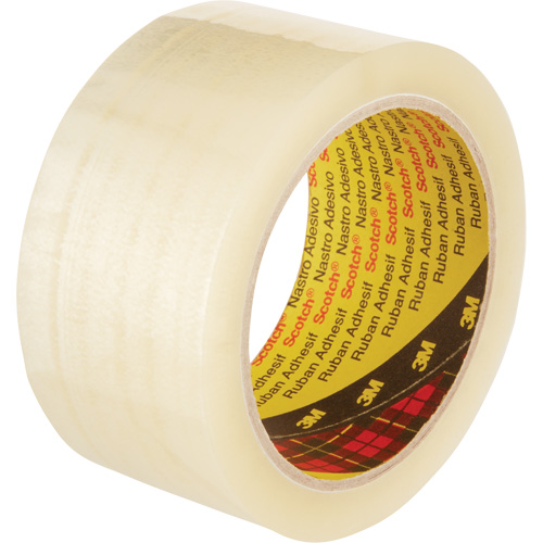 Scotch&reg; Box Sealing Tape 371, Hot Melt Adhesive, 1.9 mils, 48 mm (2") x 100 m (328') Action Paper