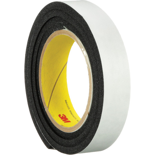 Ruban en mousse de vinyle 4714, 25,4 mm (1") la x 16,5 m (54') lo, 250 mils, Noir Action Paper