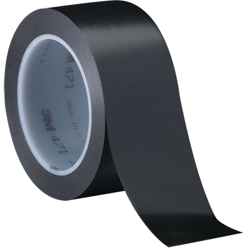 Ruban en vinyle 471, 12 mm (1/2") la x 32,9 m (108') lo, 5,3 mils, Noir Action Paper