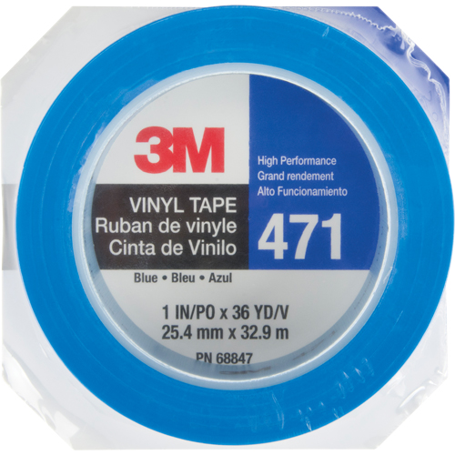 Ruban en vinyle 471, 25,4 mm (1") la x 32,9 m (108') lo, 5,3 mils, Bleu Action Paper