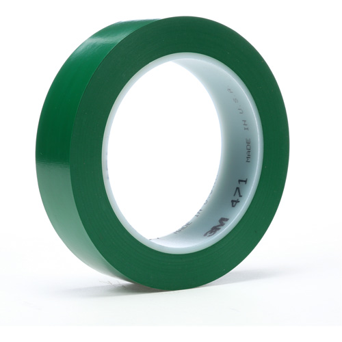 471 Vinyl Tape, 19 mm (3/4") W x 32.9 m (108') L, 5.2 mils, Green Action Paper