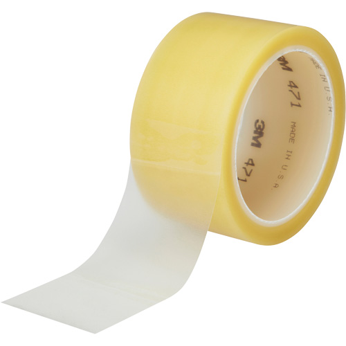 471 Vinyl Tape, 38 mm (1-1/2") W x 32.9 m (108') L, 5.3 mils, Clear Action Paper