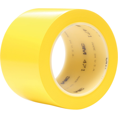 471 Vinyl Tape, 76.2 mm (3") W x 32.9 m (108') L, 5.2 mils, Yellow Action Paper