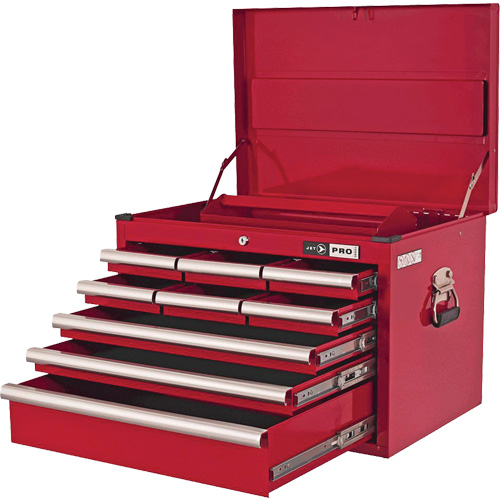 PMC2709 Pro Series Mechanic's Chest, 26" W, 9 Drawers, Red Action Paper