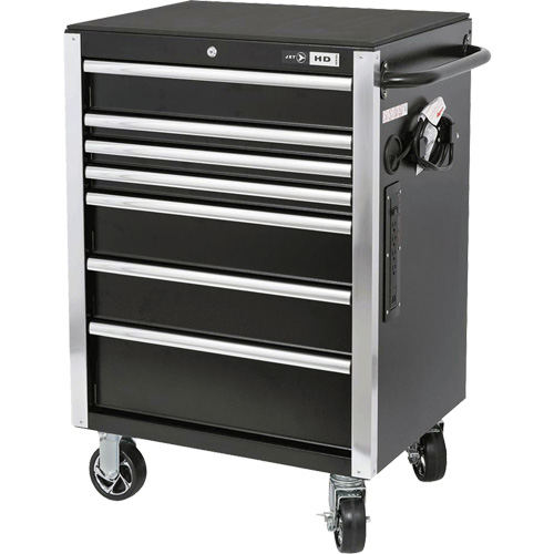 HDRC2807 HD Series Roller Cabinet, 7 Drawers, 27-4/5" W x 21-27/50" D x 40-31/100" H, Black Action Paper