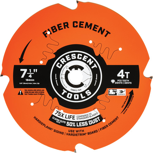 Circular Saw Blade, 7-1/4", 4 Teeth, Cement Use Action Paper
