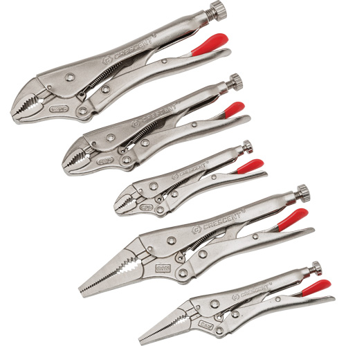 5-Piece Curved & Long Nose Locking Plier Set, 14-1/2" L Action Paper