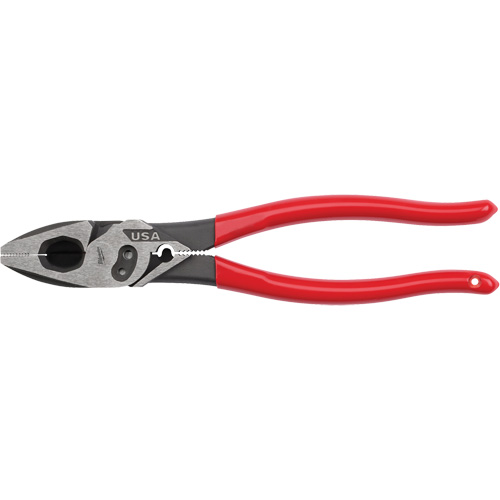 Lineman's Dipped Grip Pliers with Crimper & Bolt Cutter Action Paper