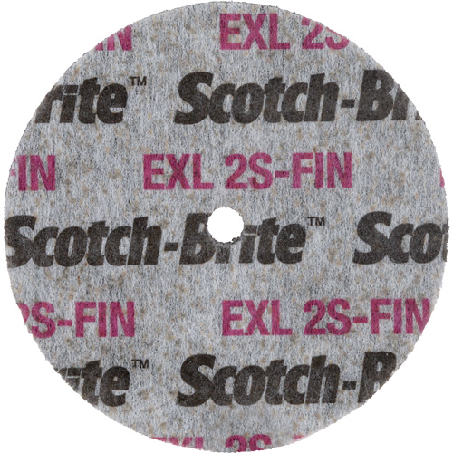 Meule homog&egrave;ne Scotch-Brite EXL, 3" x 1/2", Arbre de 1/4" Action Paper