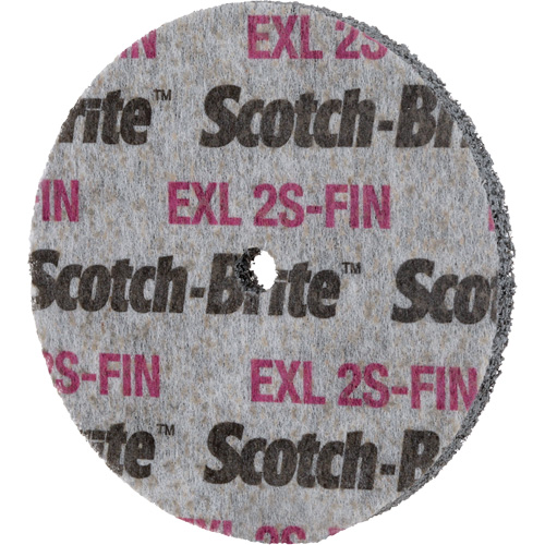 Meule homog&egrave;ne Scotch-Brite EXL, 3" x 1/2", Arbre de 1/4" Action Paper