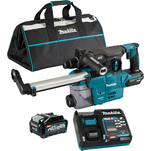 Marteau rotatif sans fil avec moteur sans balai XGT SDS-Plus avec accessoire daspiration des poussi&egrave;res DX10, 40 V, 1-3/16", 3 lb-pi, 0-840 tr/min Action Paper