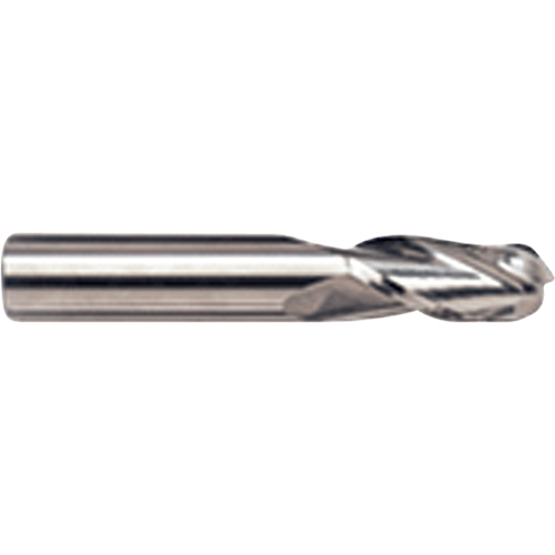 Ball Nose End Mill, 1/8" Dia., 4 Flutes, Carbide Action Paper