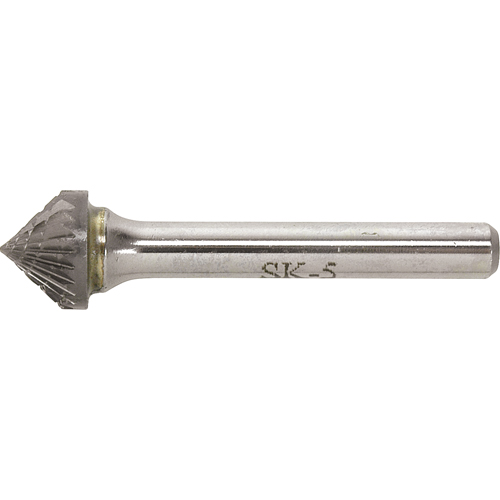 Solid Carbide Burr, SK-1, 1/4" Dia., 1/4" Shank, 1/8" Depth of Cut Action Paper