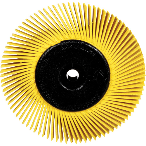 Brosses radiales bristle pour meuleuses d'&eacute;tabli, Grain 80X, 6" dia. Action Paper