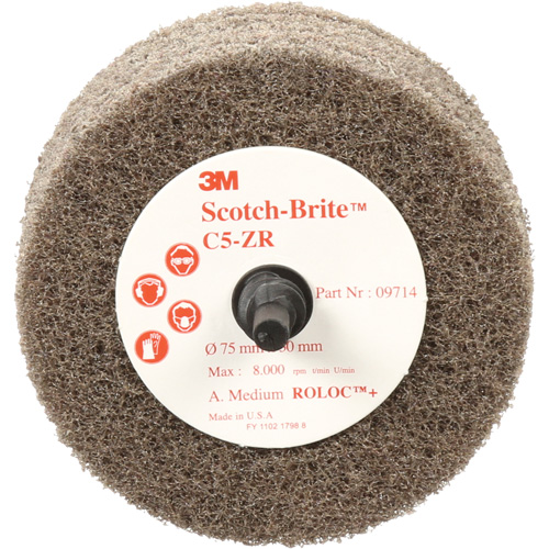 Scotch-Brite Cut & Polish Disc, 75 mm x 30 mm, 20 mm Arbor, Aluminum Oxide, 7500 RPM Action Paper