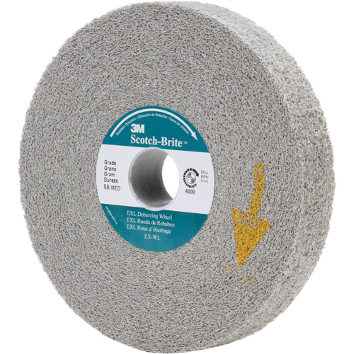 Scotch-Brite EXL Deburring Wheels, 6" x 1", 1" Arbor, Aluminum Oxide Action Paper
