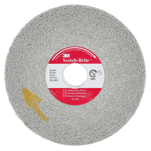 Scotch-Brite EXL Deburring Wheel, 6" x 1", 1"-8 Arbor, 1, Aluminum Oxide Action Paper