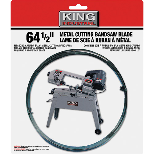 Bandsaw Metal Blade, Carbon Steel, 64-1/2" L x 1/2" W x 0.025" Thick, 24 TPI Action Paper