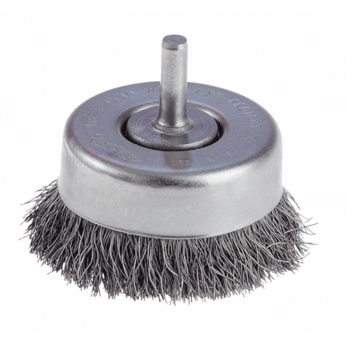 Crimped Wire Cup Brushes with 1/4" Shank - Light Duty Action Paper