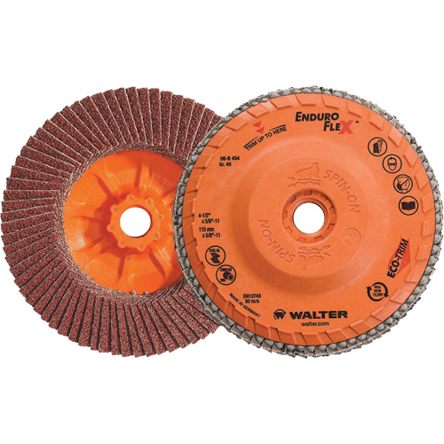 Enduro-Flex Flap Disc, 4-1/2" x 5/8"-11, Type 27, 40 Grit, Zirconia Alumina Action Paper