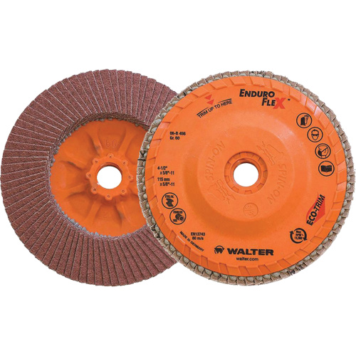 Enduro-Flex Flap Disc, 4-1/2" x 5/8"-11, Type 27, 60 Grit, Zirconia Alumina Action Paper