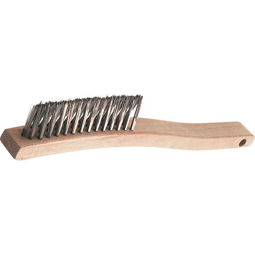 V-Groove Long Handle Scratch Brushes, Steel, 3 x 14 Wire Rows, 13-3/4" Long Action Paper