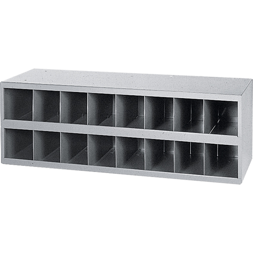 Steel Storage Bin Cabinet, 33-3/4" W x 12" D x 11-1/2" H, Grey Action Paper