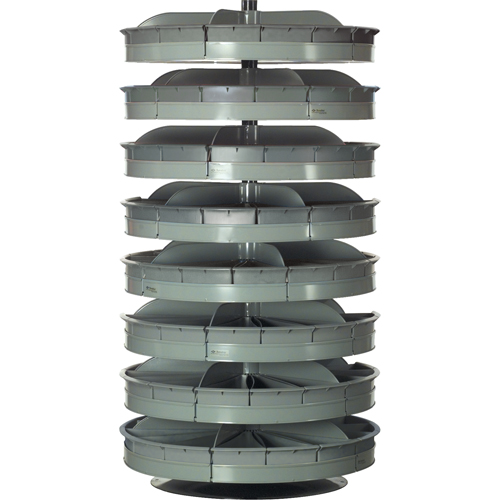 Rotabin&reg; Storage Units, 500 lbs. Capacity per Level, 8 Level, 66" H x 34" Dia. Action Paper
