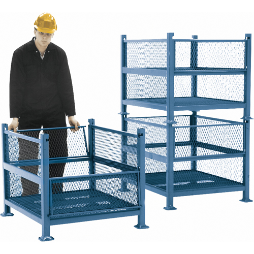Open Mesh Containers, 2 Drop Gates, 2500 lbs. Capacity, 34.5" W x 40.5" D x 32.25" H Action Paper