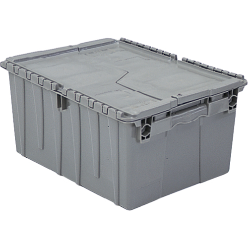 Flipak&reg; Polyethylene Plastic (PE) Distribution Containers, 11.8" x 9.8" x 7.7", Grey Action Paper