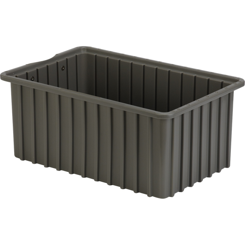 Divider Box&reg; Containers, Polyethylene, 16.5" W x 10.9" D x 7" H, Grey Action Paper