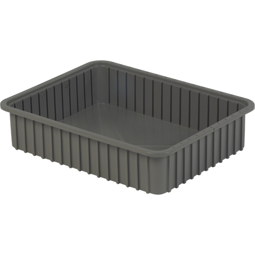 Divider Box&reg; Containers, Polyethylene, 22.4" W x 17.4" D x 5" H, Grey Action Paper
