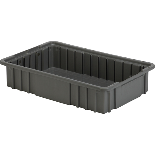 Divider Box, Polyethylene, 15.5" W x 9.9" D x 3.5" H, Grey Action Paper