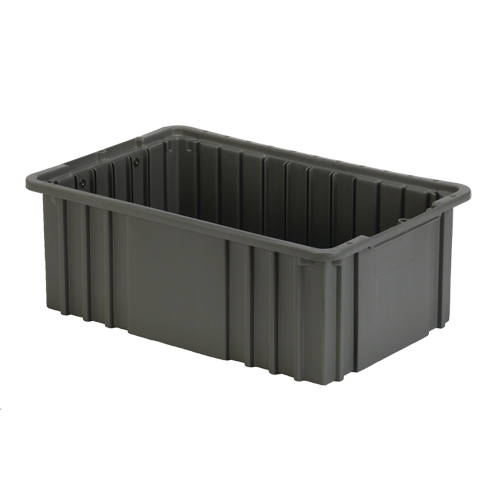 Divider Box, Polyethylene, 15.5" W x 9.9" D x 6" H, Grey Action Paper