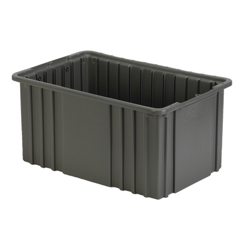 Divider Box, Polyethylene, 15.5" W x 9.9" D x 8" H, Grey Action Paper