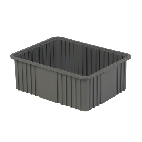 Divider Box, Polyethylene, 20.9" W x 15.9" D x 8" H, Grey Action Paper