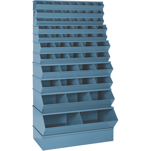 Sectional Bin Units, 100 lbs. Cap., 37" W x 8" D x 4-1/2" H, Blue Action Paper