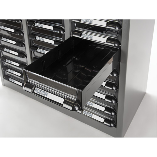 KPC-300 Parts Cabinet, Galvanized Steel, 60 Drawers, 21-3/10" x 10-2/5" x 36-9/10", Grey Action Paper