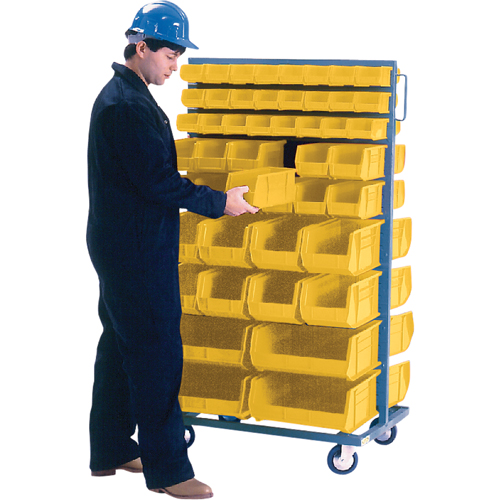 Double-Sided Mobile Bin Rack, Double-sided, 96 bins, 36" W x 24" D x 63" H Action Paper