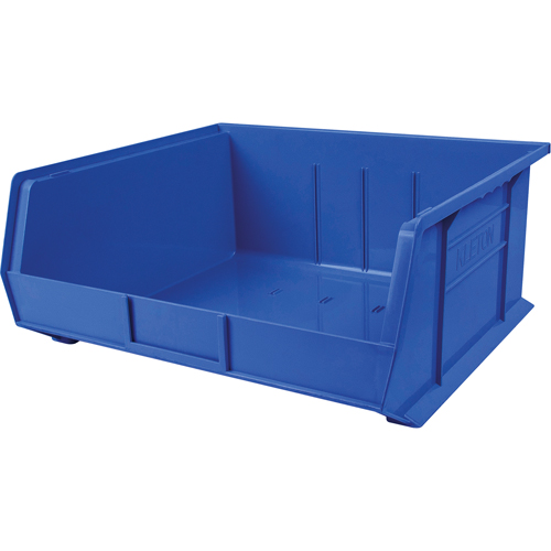 Plastic Bin, 16-1/2" W x 11" H x 18" D, Blue Action Paper