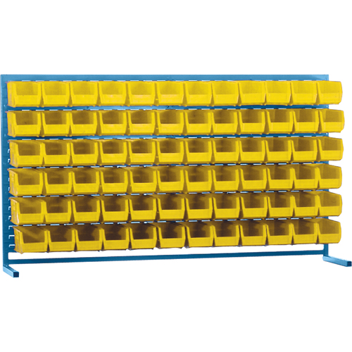 Louvered Rack with Bins, 72 Bins, 72" W x 15" D x 40" H Action Paper