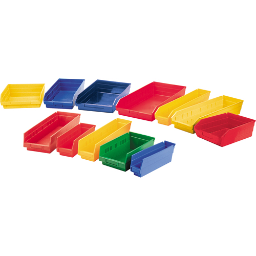 Bacs de rangement pour tablettes, 11-1/8" la x 4" H x 11-5/8" p, Jaune, Capacit&eacute; 30 lb Action Paper