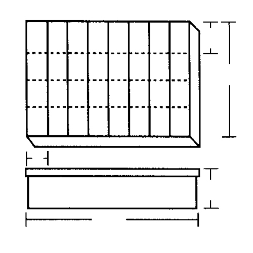 Compartment Case, Plastic, 32 Slots, 18-1/2" W x 13" D x 3" H, Grey Action Paper