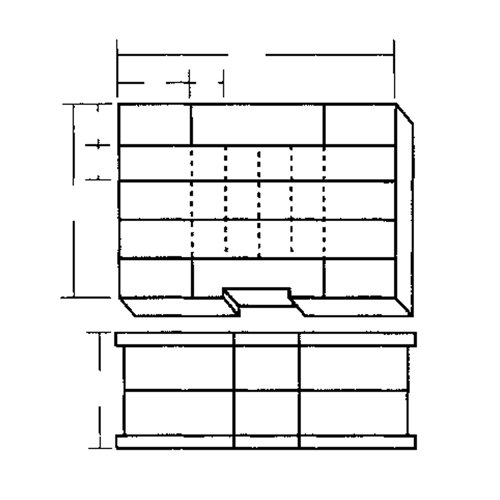 Compartment Case, Plastic, 48 Slots, 15-1/2" W x 11-3/4" D x 5" H, Grey Action Paper