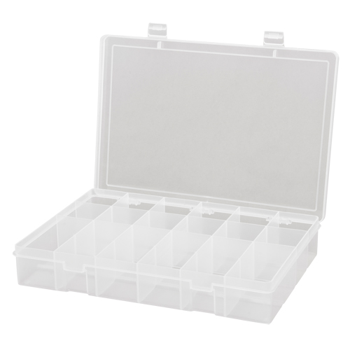 Compact Polypropylene Compartment Cases, 13-1/8" W x 9" D x 2-5/16" H, 18 Compartments Action Paper