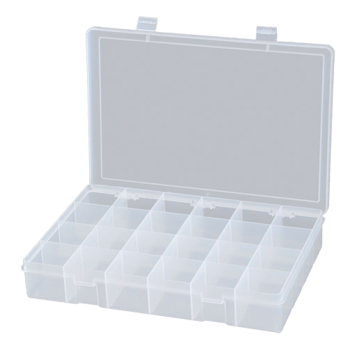 Compact Polypropylene Compartment Cases, 13-1/8" W x 9" D x 2-5/16" H, 24 Compartments Action Paper