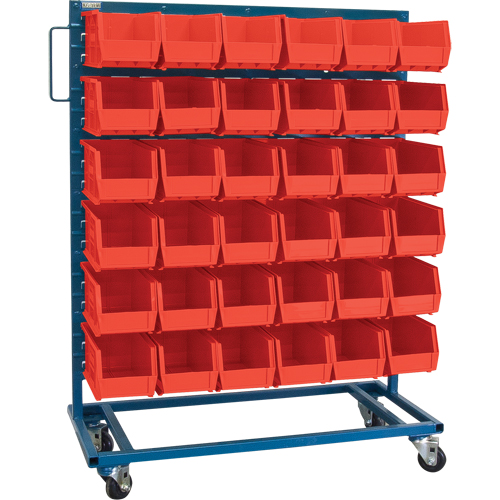 Single-Sided Mobile Bin Rack, Single-sided, 36 bins, 36" W x 16" D x 46-1/2" H Action Paper