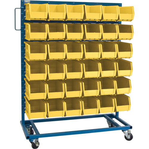 Single-Sided Mobile Bin Rack, Single-sided, 36 bins, 36" W x 16" D x 46-1/2" H Action Paper
